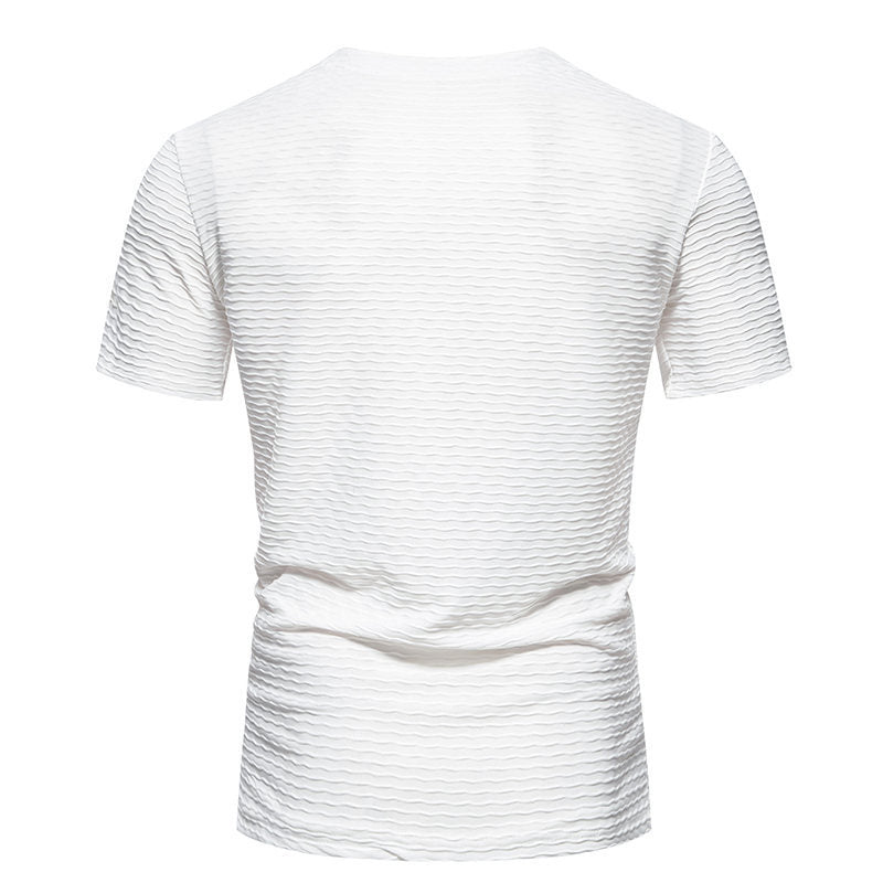 Herren V-Ausschnitt T-Shirt mit strukturiertem Design Echoarchiv