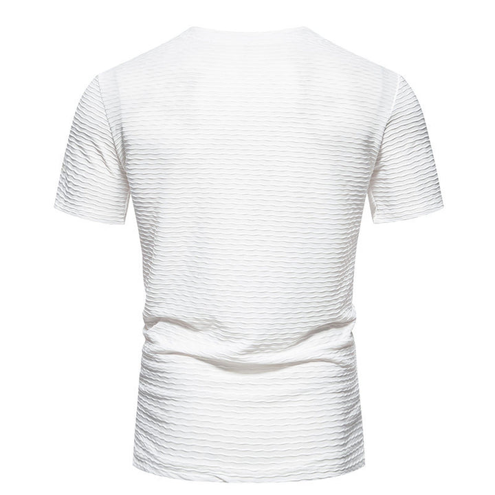 Herren V-Ausschnitt T-Shirt mit strukturiertem Design Echoarchiv