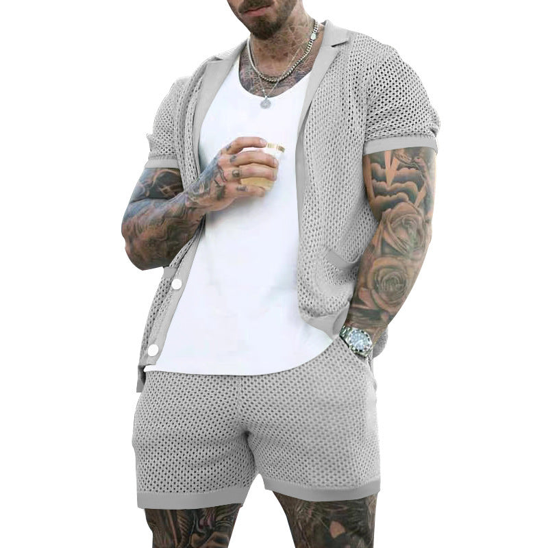 Herren atmungsaktives Sport-Outfit mit modernem Netzdesign Echoarchiv