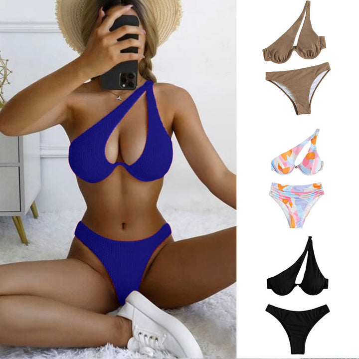 Damen Bikini-Set mit dreieckigem Oberteil und hoch geschnittenem Unterteil Echo Archiv