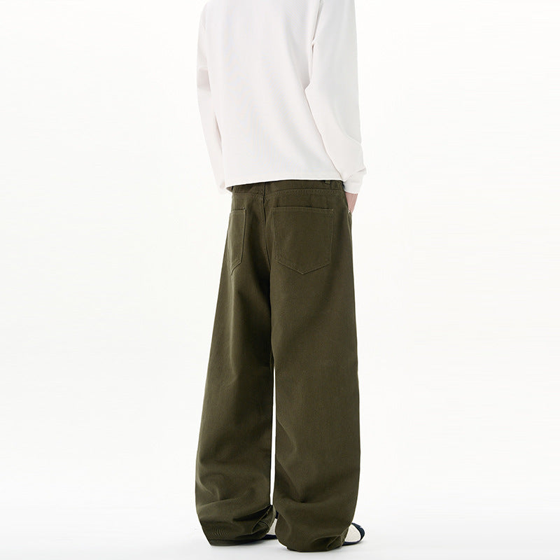 Herren Weit geschnittene Baumwoll-Denim-Jeans mit geradem Bein und cleanem Minimaldesign Echo Archiv