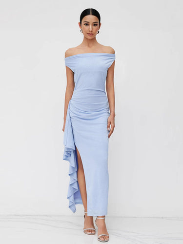 Damen figurbetontes Maxikleid mit elegantem Schnitt und aufregenden Details – Valéora
