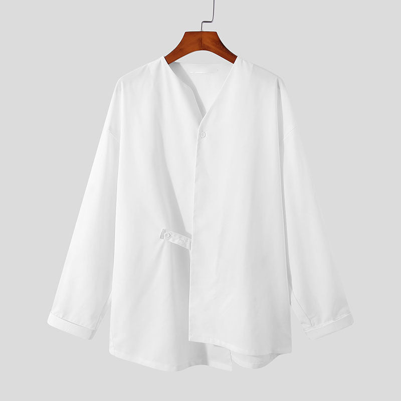 Herren elegante asymmetrische Bluse Echoarchiv