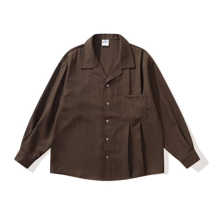 Unisex Oversize Hemdjacke mit offenem Reverskragen und Brusttasche Echoarchiv