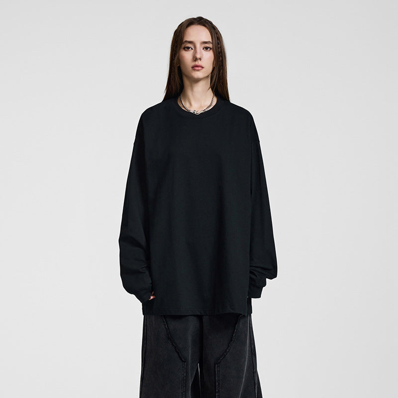 Herren Oversize-Langarmshirt mit überschnittener Schulter und Rundhalsausschnitt Echo Archiv