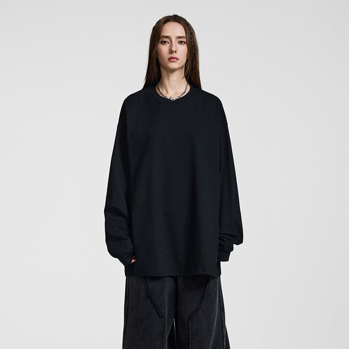 Herren Oversize-Langarmshirt mit überschnittener Schulter und Rundhalsausschnitt Echo Archiv