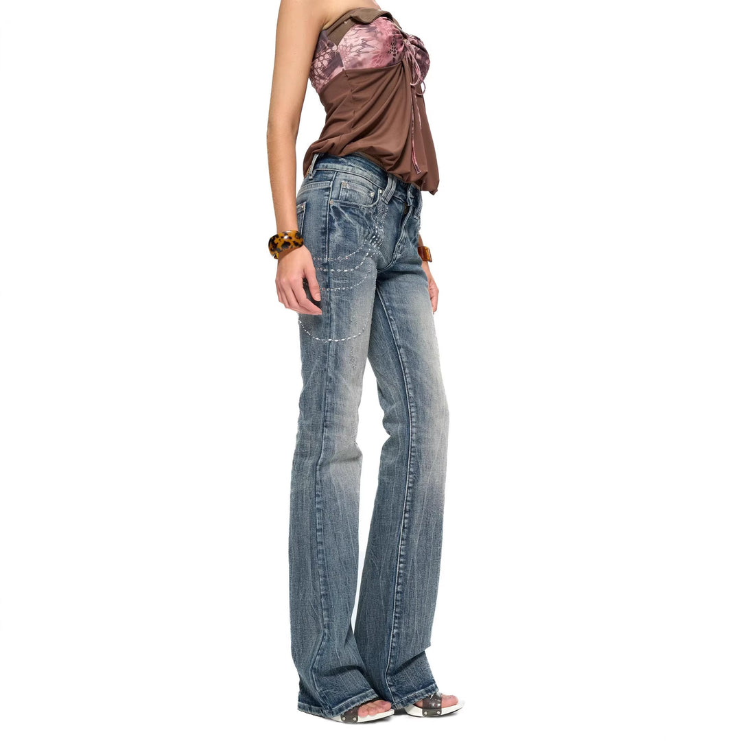 Damen Flared Jeans mit funkelnden Applikationen Echo Archiv