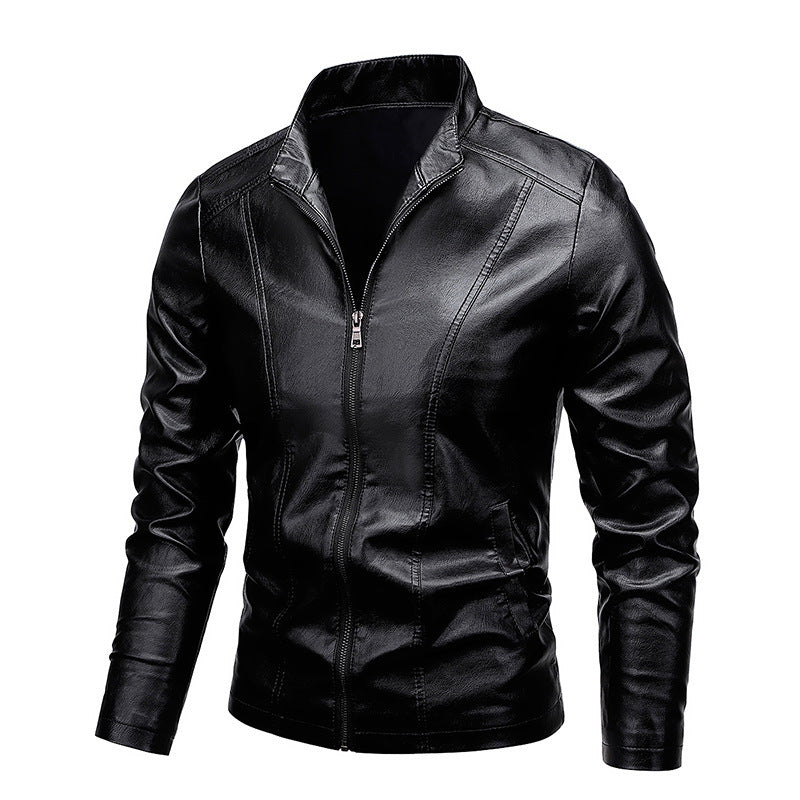 Herren Modische Kunstlederjacke mit klassischem Kragen Echo Archiv