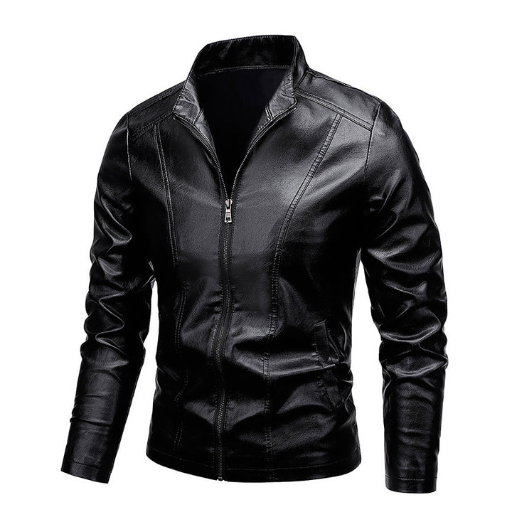 Herren Modische Kunstlederjacke mit klassischem Kragen Echo Archiv