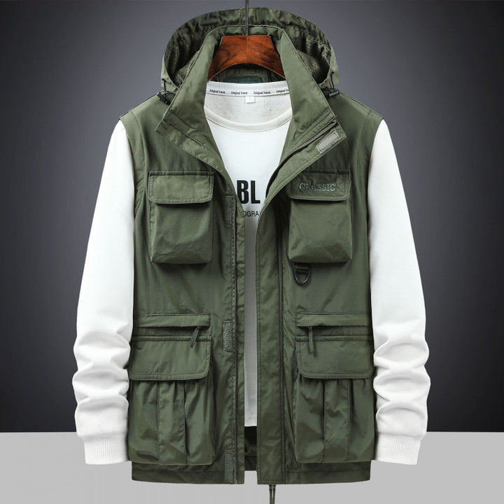 Herren Multifunktionale Utility-Fieldjacke mit Kapuze, Mehrfach-Taschen und Ripstop-Außenmaterial Echo Archiv
