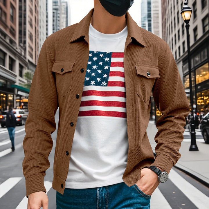 Herren lässige Hemdjacke im strukturierten Design Echoarchiv