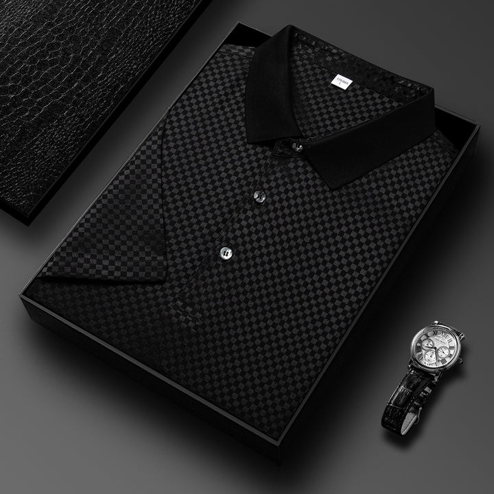 Herren Poloshirt mit kunstvollem Rautenmuster Echoarchiv