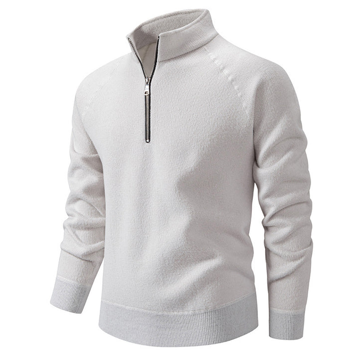 Herren Rollkragenpullover mit modernem Reißverschluss und strukturiertem Design Echoarchiv