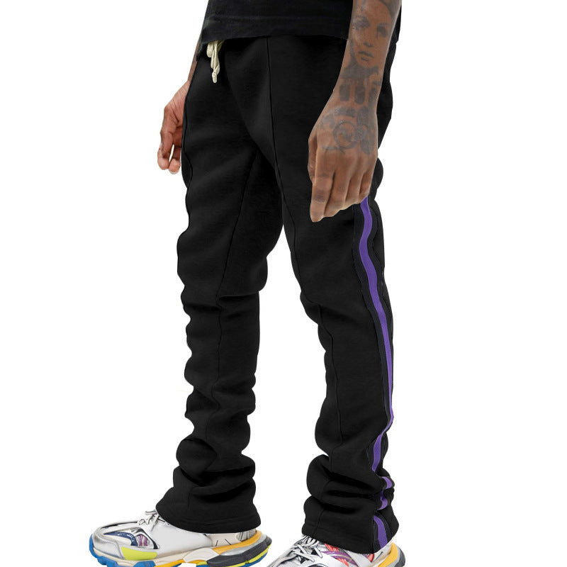 Herren Slim-Fit Jogginghose mit Tunnelzug, markanten Ziernähten & seitlichem Panel – Sorevano
