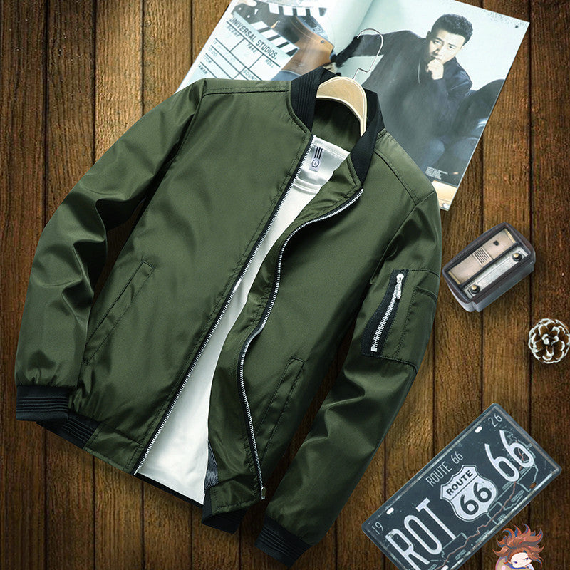 Herren Bomberjacke mit Reißverschluss, wasserabweisendem Nylon und Ärmel-Tasche Echoarchiv