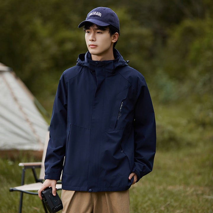 Damen zweilagige wasserdichte Outdoor‑Jacke mit Kapuze, atmungsaktiver Membran und verstellbarer Taille Echoarchiv