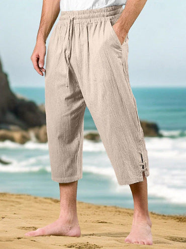 Herren lässige Capri-Hose mit verstellbarem Bund und praktischen Seitentaschen Echoarchiv