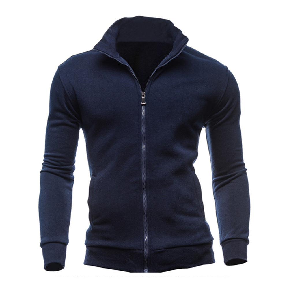Herren sportliche Sweatjacke mit hohem Kragen und durchgehendem Reißverschluss Echoarchiv