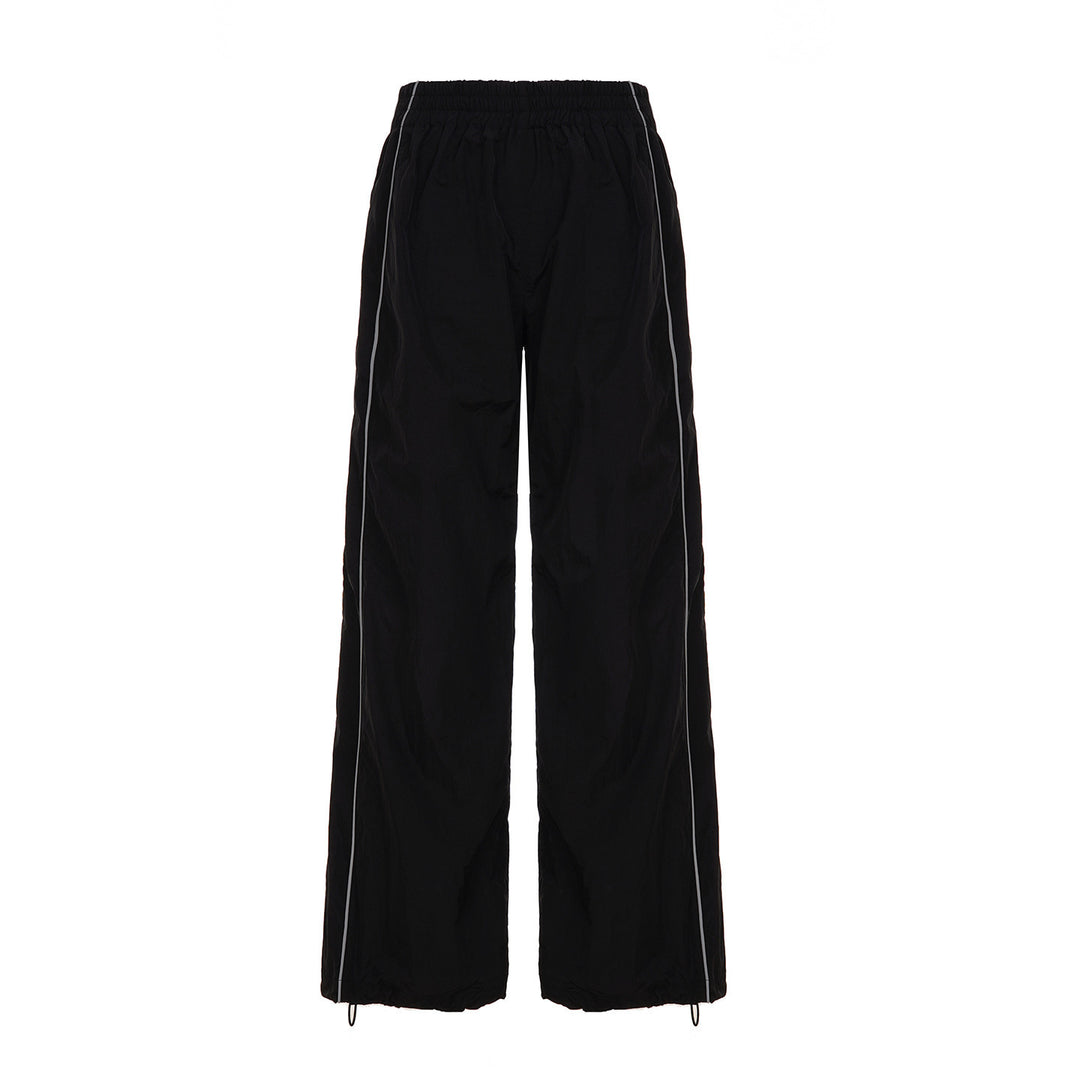Damen Trendige Relaxed Fit Sporthose mit elastischem Bund und seitlichen Reißverschlüssen Echo Archiv