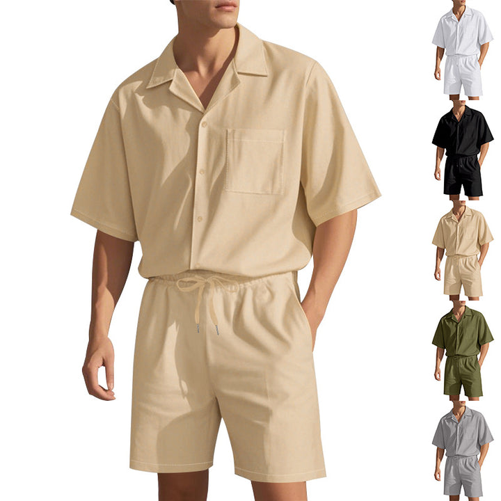Herren modisches Sommer Set aus komfortablem Kurzarmhemd und Shorts Echoarchiv