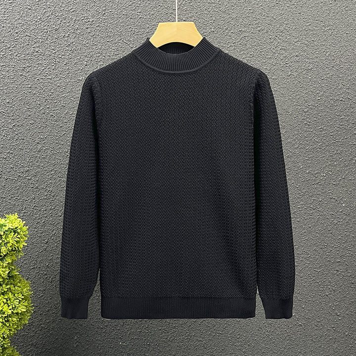 Damen Strukturierter Rollkragenpullover aus feinem Waffelstrick Echoarchiv