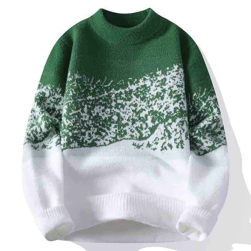 Unisex Oversized Strickpullover mit Jacquardstruktur und Rundhalsausschnitt Echo Archiv