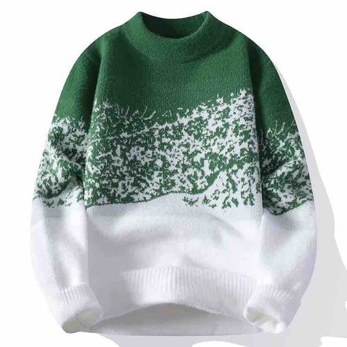 Unisex Oversized Strickpullover mit Jacquardstruktur und Rundhalsausschnitt Echo Archiv