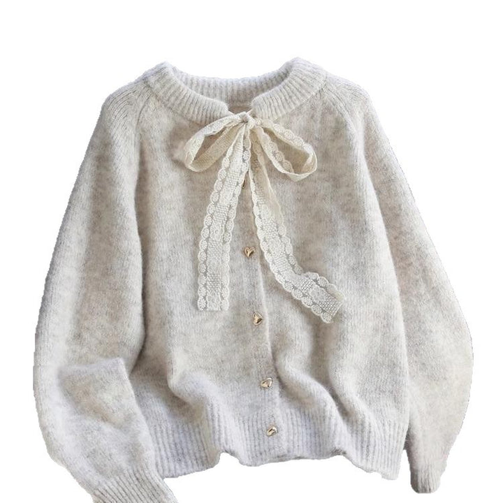 Damen Verspielter Strickcardigan mit Schleifenakzenten – Veloura