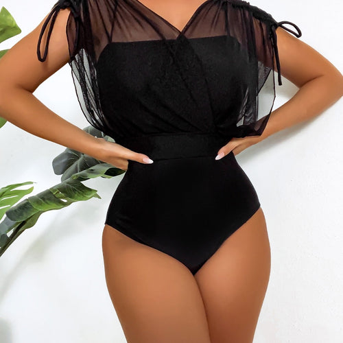 Damen Badeanzug mit elegantem Transparentshirt Echo Archiv