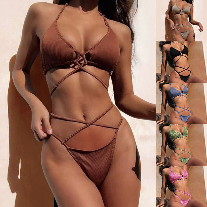 Damen Triangel-Bikini mit Criss-Cross-Design Echo Archiv