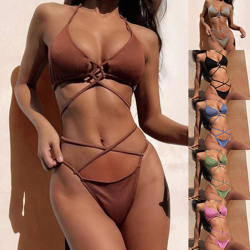 Damen Triangel-Bikini mit Criss-Cross-Design Echo Archiv