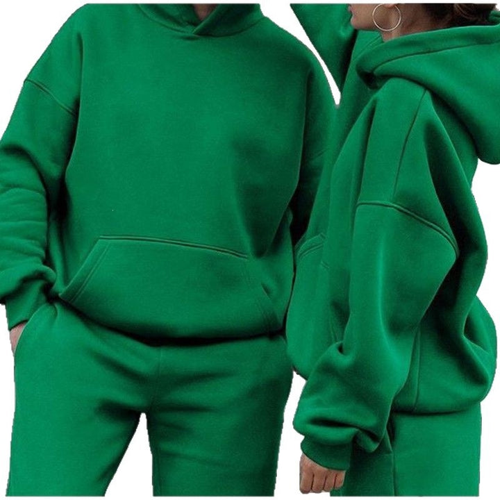 Unisex Oversize-Kapuzenpullover mit Kängurutasche und weiter Jogginghose aus French Terry Echo Archiv