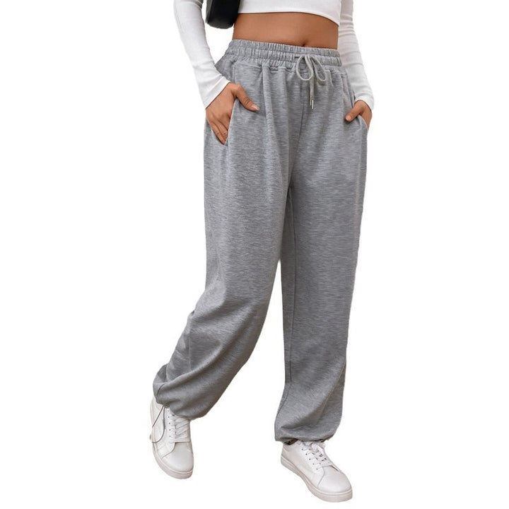 Damen weite Sweatpants mit elastischem Bund, Kordelzug und verstellbarem Saum – Avérine