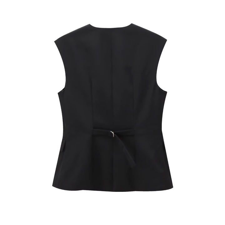 Damen Elegante High‑Waist Stoffhose mit Bügelfalte, geradem weitem Bein und verdecktem Hakenverschluss Echoarchiv