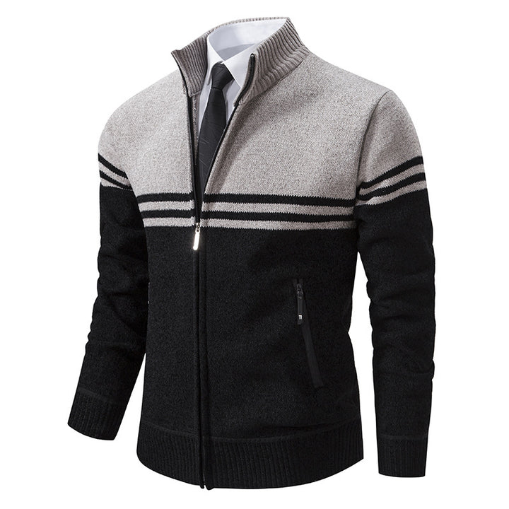 Herren Strickjacke mit hohem Kragen und Reißverschluss Echoarchiv
