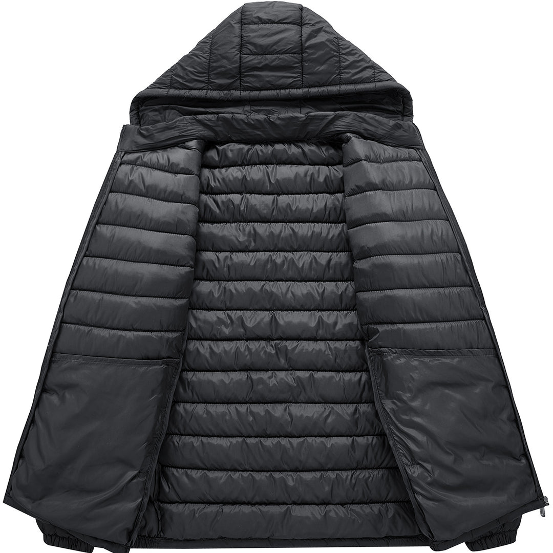 Herren Ultraleichte gesteppte Kapuzenjacke mit Thermofüllung & Packable‑Design Echoarchiv