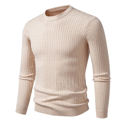 Herren Grobstrickpullover mit modernem Zopfmuster Echoarchiv