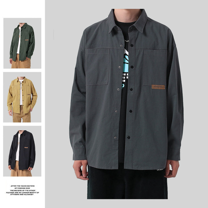 Herren lässige Utility-Hemdjacke mit großen Taschen und strapazierfähigem Baumwollmaterial Echoarchiv