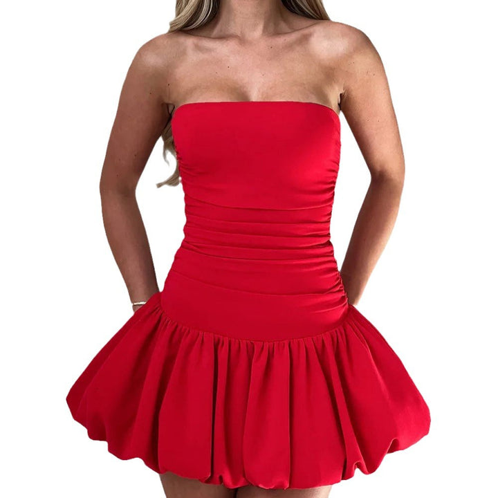 Damen Minikleid mit schulterfreiem Design und voluminösem Rock Echo Archiv