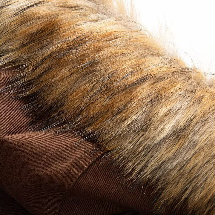Damen Wattierte Parka-Jacke mit Teddyfutter und Kunstpelzkapuze Echoarchiv