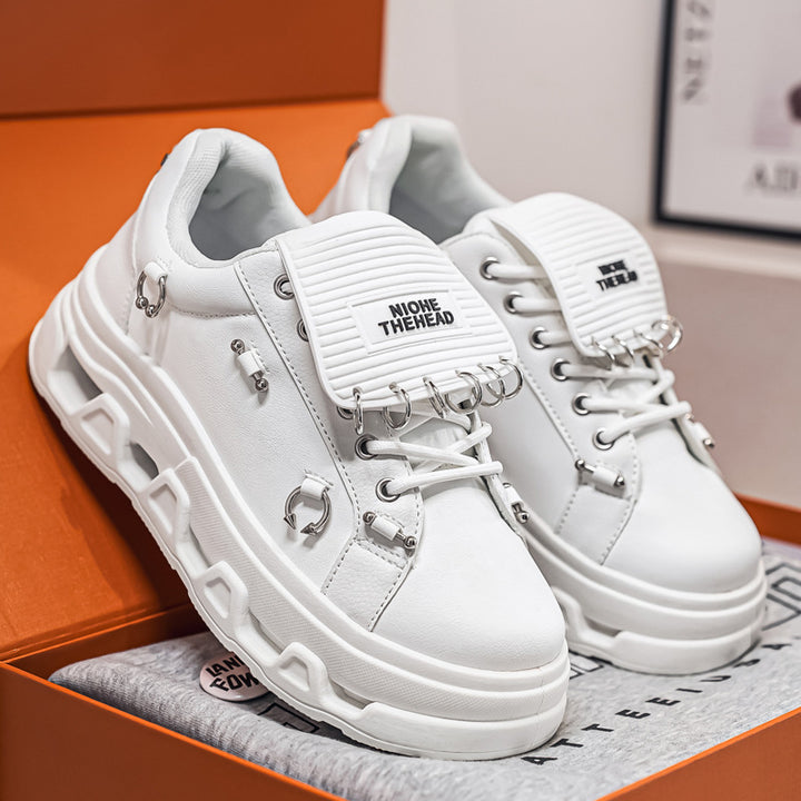 Unisex Plateau-Sneaker im Punk-Urban-Stil mit Metallringen und markanter Profilsohle – Norré