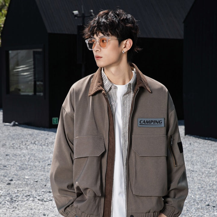 Damen Oversize Utility-Jacke mit Fleece‑Kragen & Multifunktions‑Taschen Echoarchiv