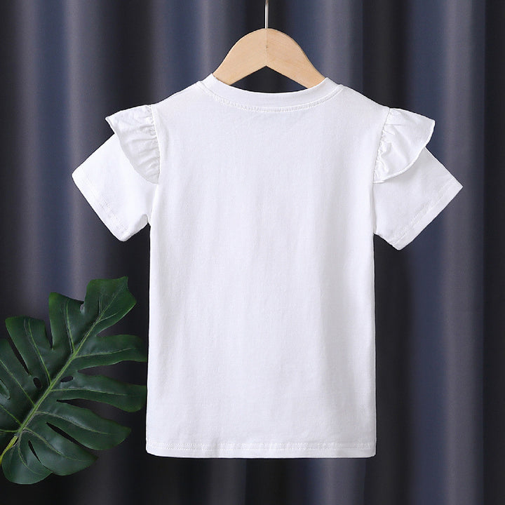 Mädchen T-Shirt mit Rüschendetails und Herzen-Applikation Echo Archiv