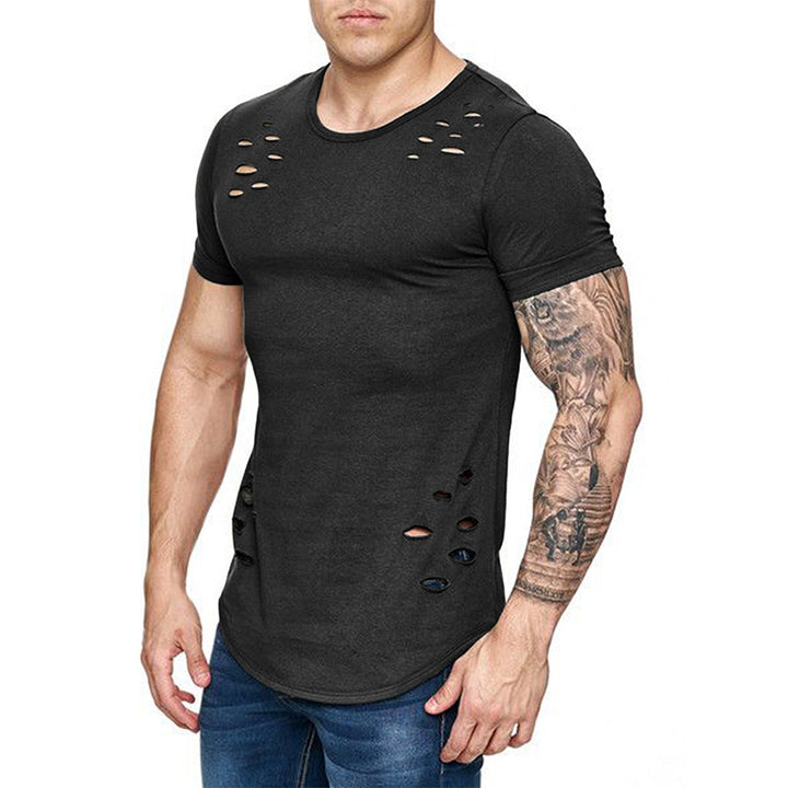 Herren modisches T-Shirt mit aufwendigen Rippen Echoarchiv