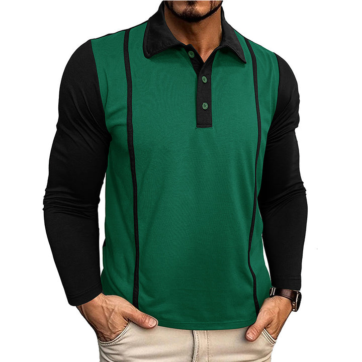Herren Poloshirt mit langen Ärmeln und sportlichem Design Echoarchiv