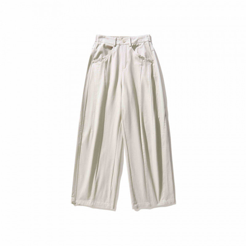 Damen Weite Bundfaltenhose mit hohem Bund und geradem weitem Bein Echo Archiv