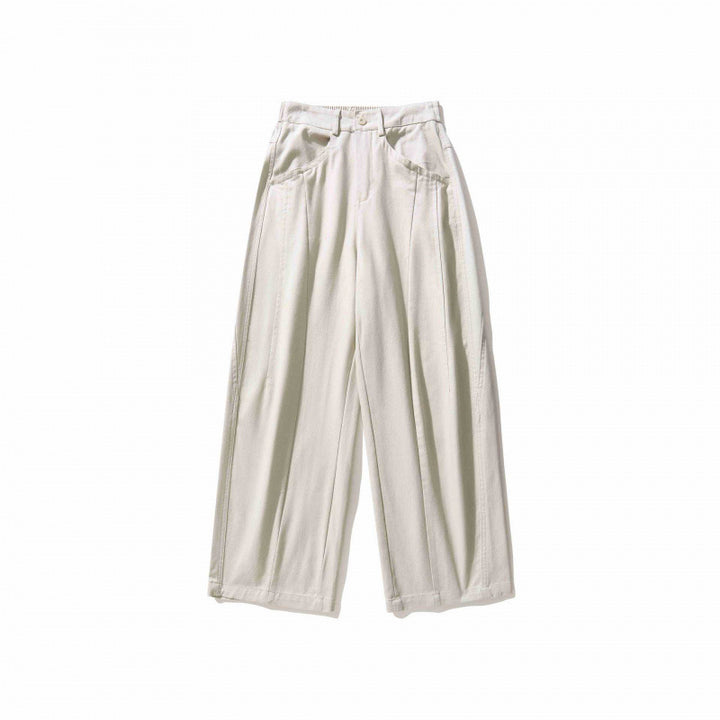 Damen Weite Bundfaltenhose mit hohem Bund und geradem weitem Bein Echo Archiv