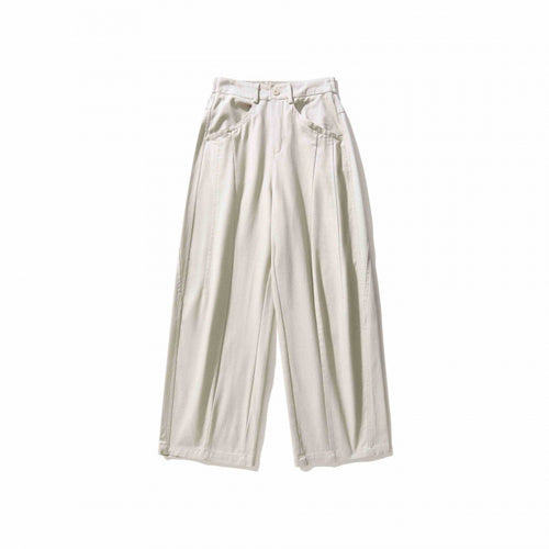 Damen Weite Bundfaltenhose mit hohem Bund und geradem weitem Bein Echo Archiv