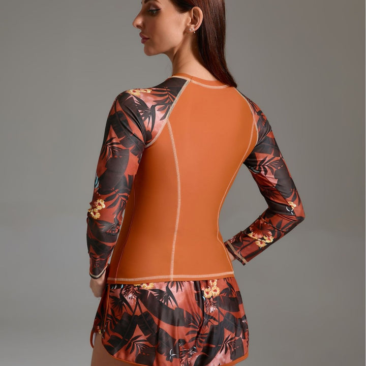 Damen Sportliches Surfanzug-Set mit floralem Design und nahtlosem Schnitt Echo Archiv