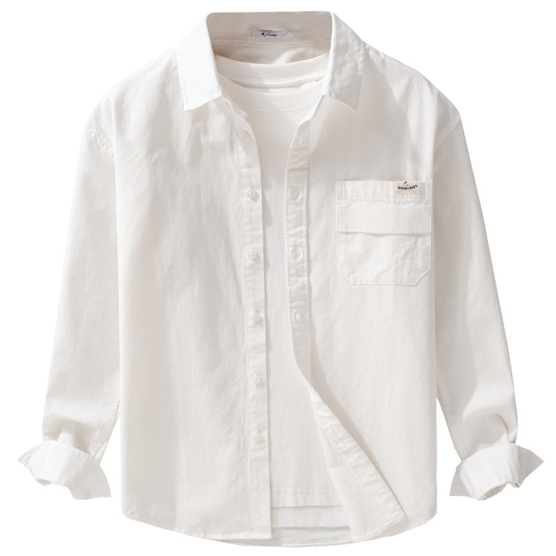 Herren Leichtes Baumwoll-Overshirt mit Kentkragen, Brusttasche und Relaxed-Fit Echoarchiv